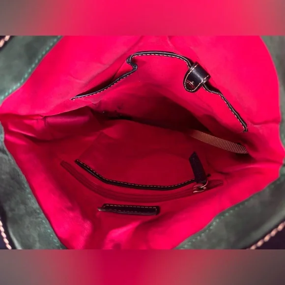 DOONEY & BOURKE FLORENTINE BLACK LEATHER SHOULDER BAG Sleek polished leather - Picture 8 of 16